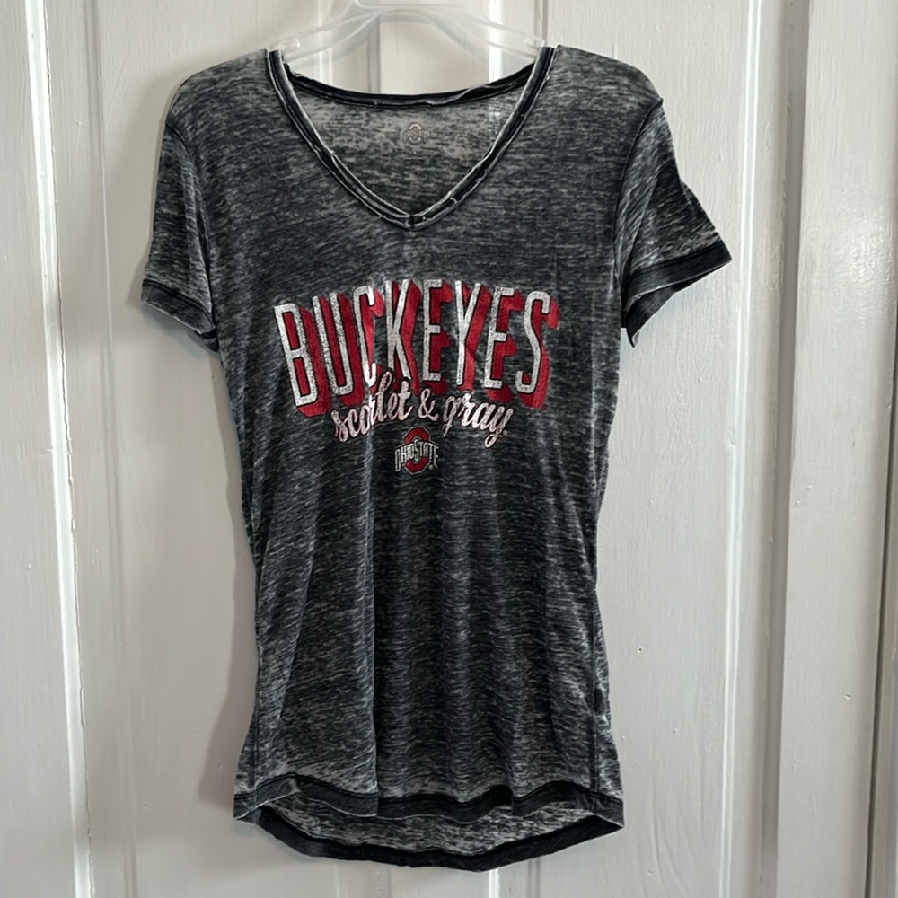 Buckeye Distressed Gray Soft Tee